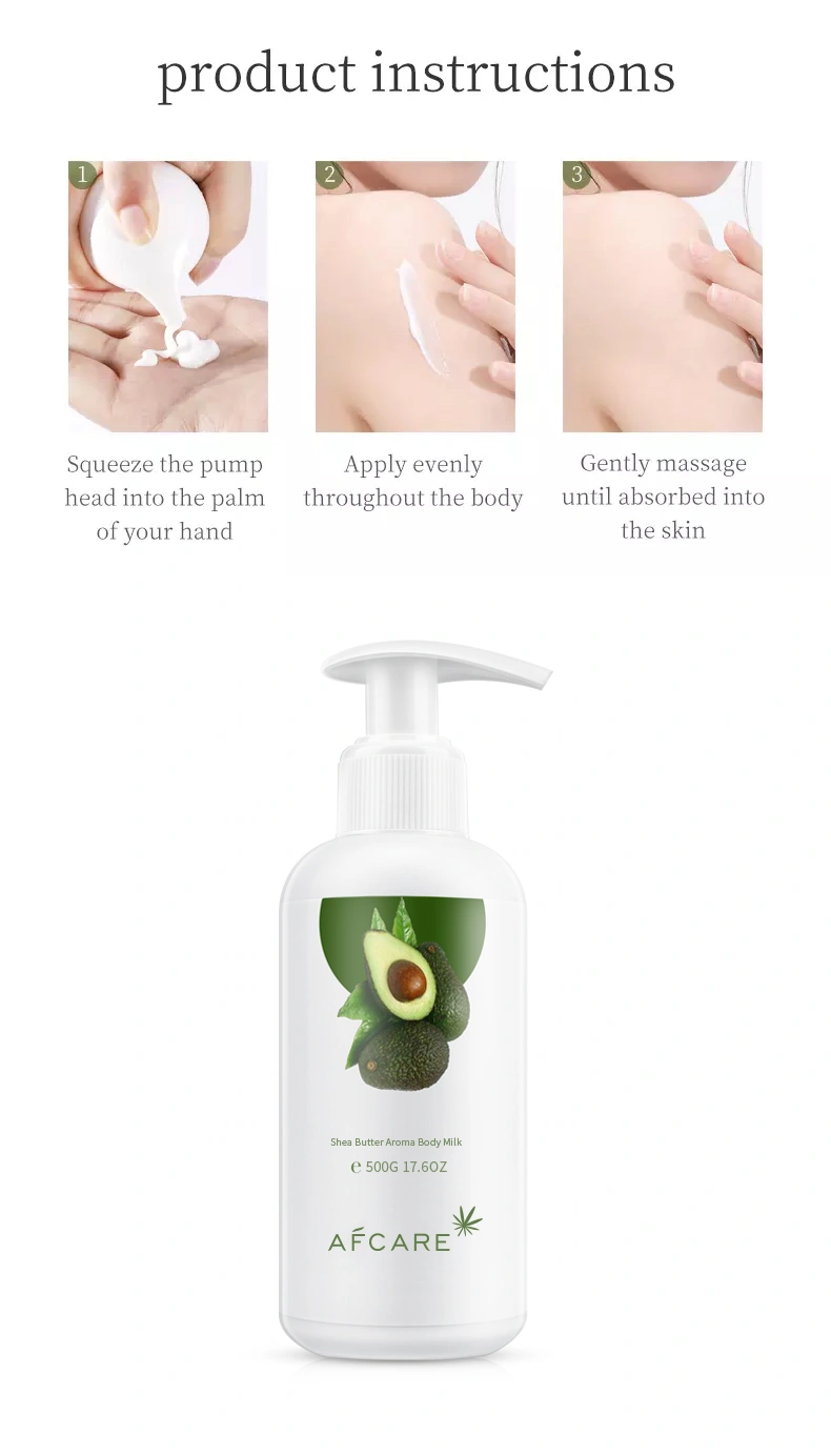 Private Label Organic Fair and White Brightening Milk Body Lotion Avocado Body Milk Lotion