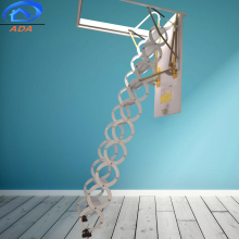 Wide Step Hydraulic Folding Attic Ladder with Handrail