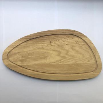 Oak wood oval cutting baord with well