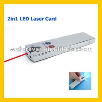 LED Card Torch With Laser Pointer