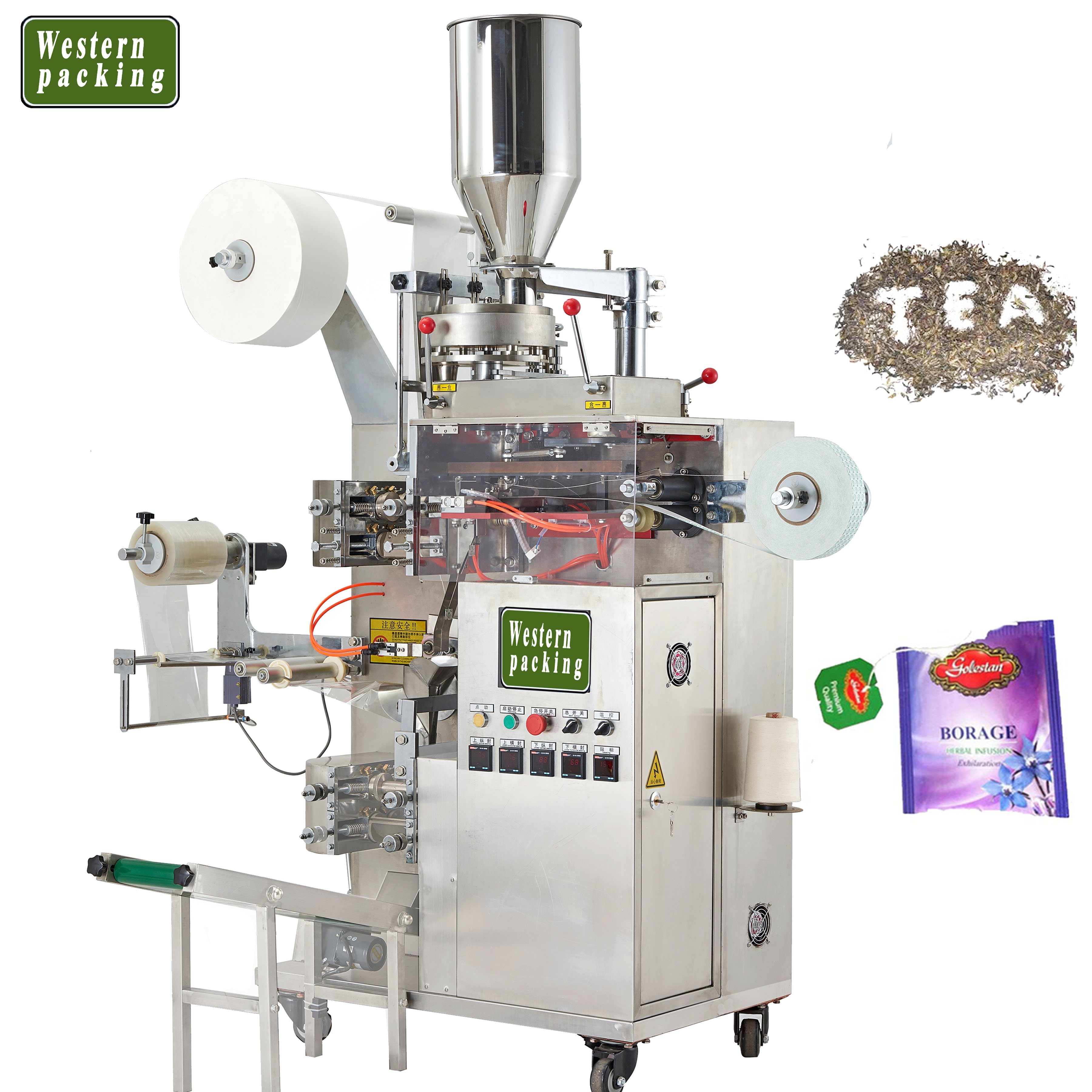 Automatic small nylon triangle tea powder leaf bag sachet paper filling sealing packing packaging machine