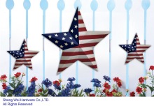 Metal Set of 3 Patriotic Stars Wall Decor & Fence Decor
