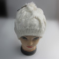 Neige blanche câble tricot chapeau d’hiver