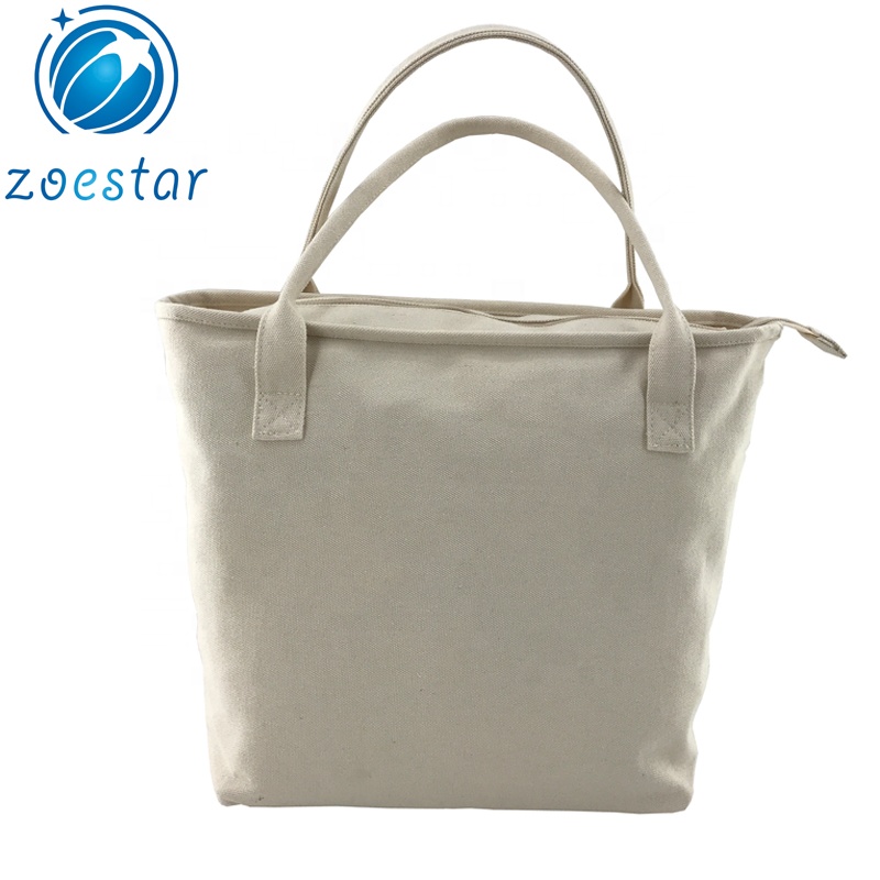 Canvas One Compartment Handbag with Interior Pocket Large Cotton Shopping Tote Bag