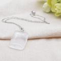 Collier pendentif de guérison en quartz avec cristaux rectangle naturel avec chaîne en argent de 16 pouces