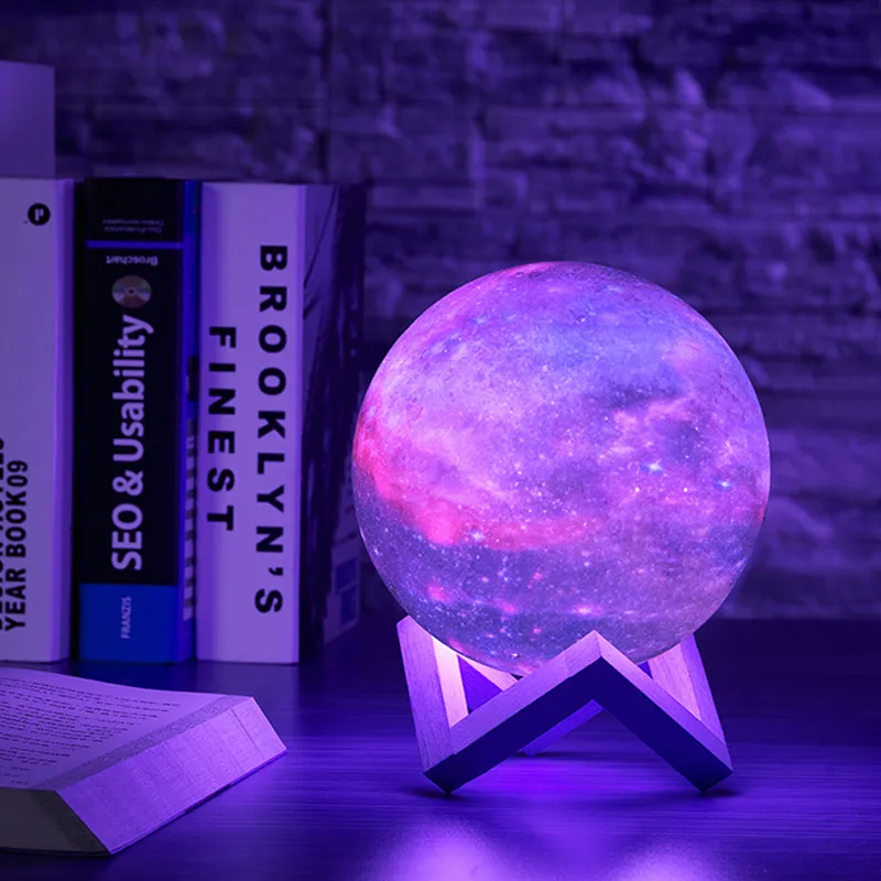 Magical 3D Moon Lamp - Handcrafted Starry Sky Nightlight Decor
