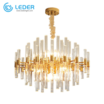 Chandelier Crwn Mawr Glain Glain