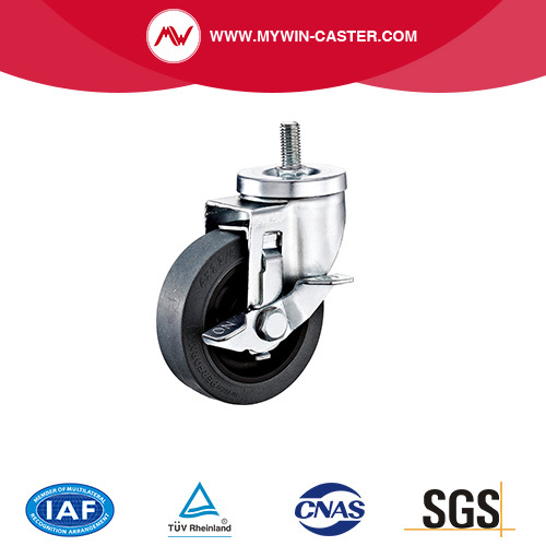 Medium Duty Threaded Stem Side Lock ConductiveTPR Caster