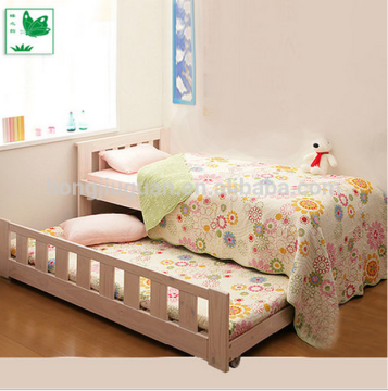 wood single bed with trundle bed,single trundle bed,pine single bed with trundle bed