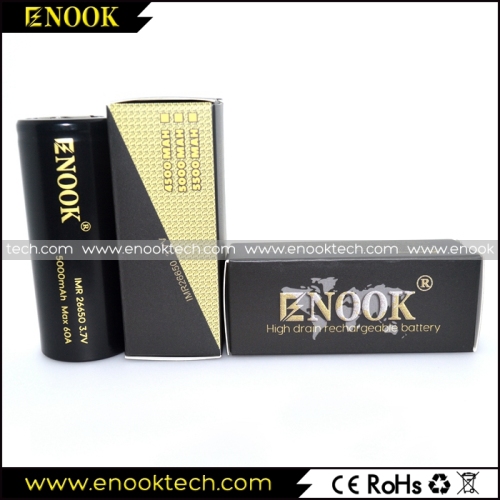 Cellule de batterie 5000mah Enook haute décharge 26650