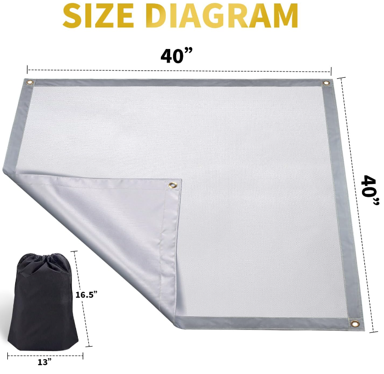 40*40 inches Under Grill Mat Deck Patio Fire Pit Mats Fire Resistant Water Resistant Oil Proof Easy to Clean Outdoor Grill Mat