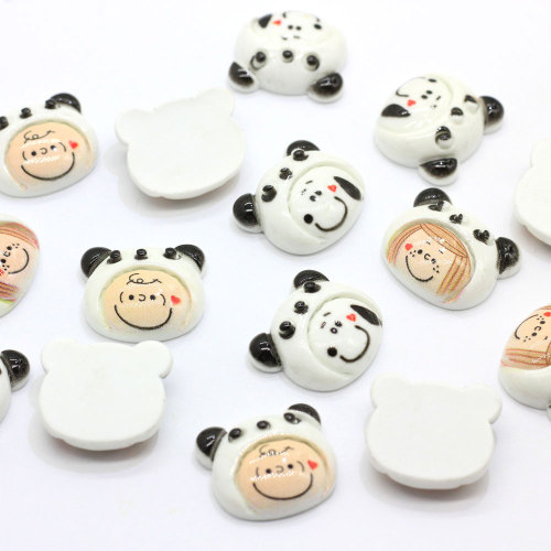 Bonita cabeza de dibujos animados de resina Flatback Cabochon Kawaii Animal de dibujos animados adornos de cabeza de bebé DIY Scrapbooking lazos para el cabello Accesorios