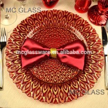 Cheap Wholesale Red Peacock Wedding Charger Plate                        
                                                Quality Assured