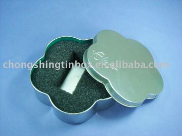 Sun flower shape tin box