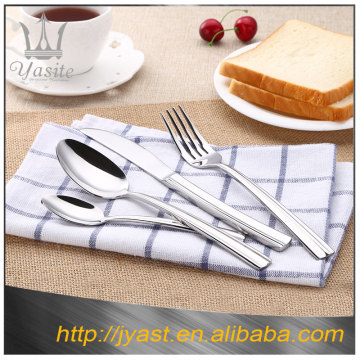 Exquisite design silver home cutlery set silver steel spoons