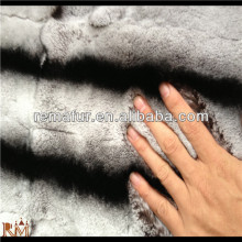 Fashion dyed rex rabbit fur plates / carpet / blanket in Chinchilla color