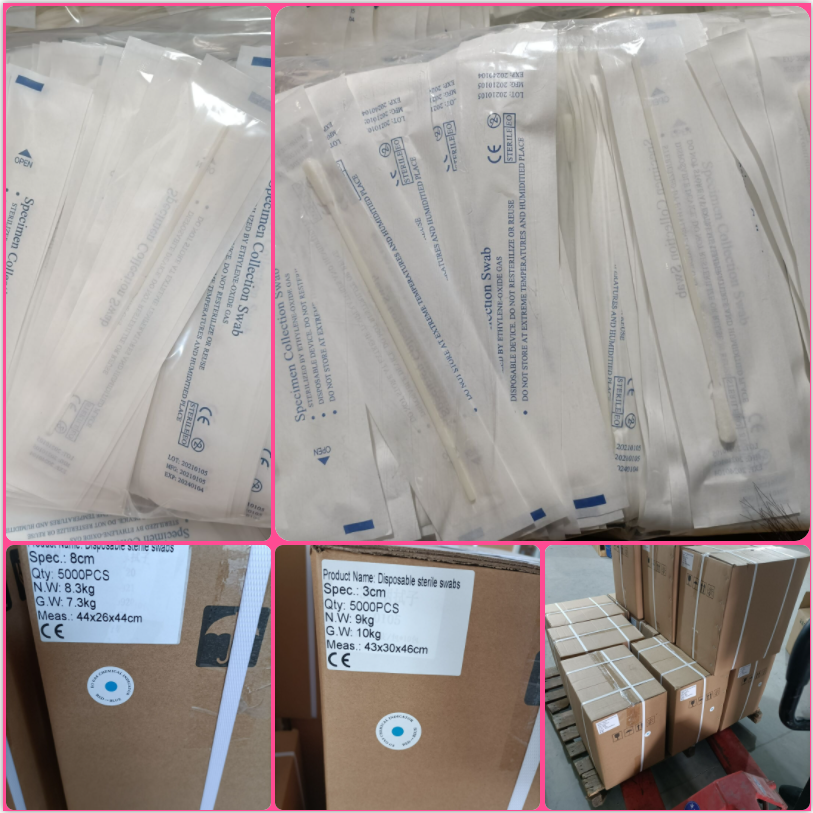 Medical Sterile Nylon Throat Nasal Flocking Swab Oral Specimen Collection Flocked Nasal Swab