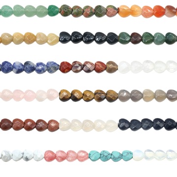 Gemstone Feaceted Heart Beads Natural Stone 10MM Faceted Heart Crystal Beads for Diy Necklace Bracelet Earring
