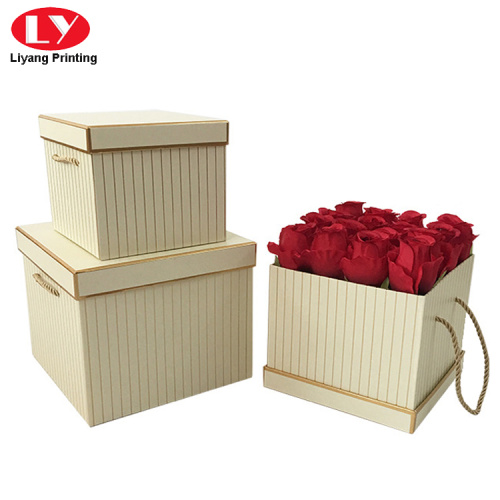 Customized Square Flower Box With Rope