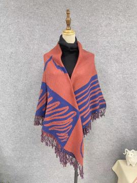 Mercerized Wool Jacquard Ladies Shawl