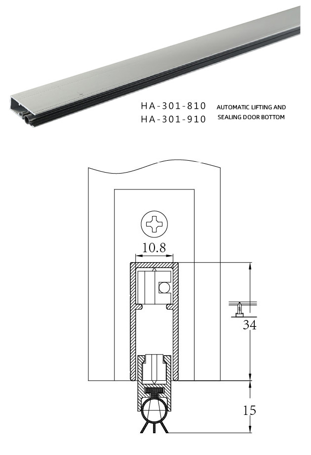 Automatic lifting and sealing door bottom Automatic lifting and sealing door bottom