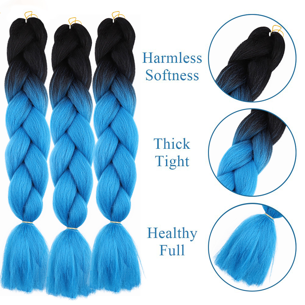 Free sample 24inch 100g braids for african attachments prestretched expression ombre braid jumbo synthetic braiding hair