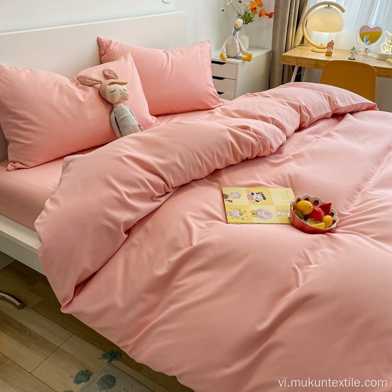 Lưới màu tím in bộ đồ giường microfiber