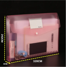 A4 Translucent Plastic Envelope File Bag - Waterproof Button Closure