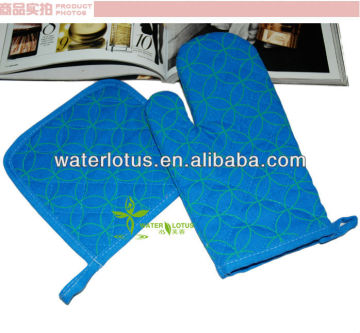 100%cotton cloth oven glove double oven glove