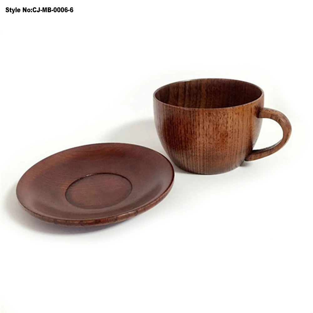 Custom Logo Eco-Friendly Wooden Coffee/Tea/Milk Mug with Spoon