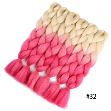 Wholesale 24inch OEM colors box crochet synthetic soft braiding hair omber black bleue original braid jumbo crochet braids