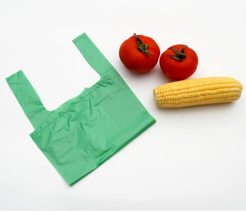 HDPE Polyethylene T-Shirt Bag in Green