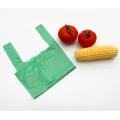 Bolsa de camiseta de polietileno HDPE en verde