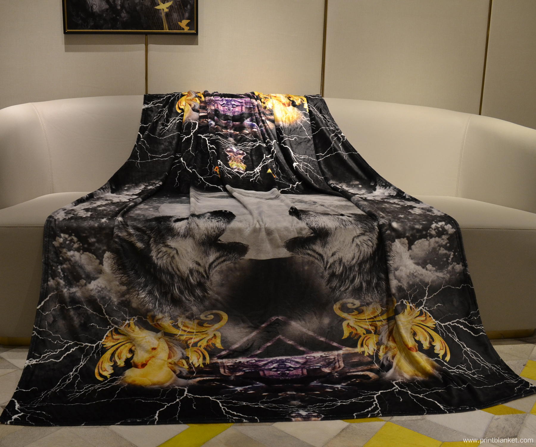 animal products wolf sublimation  blanket