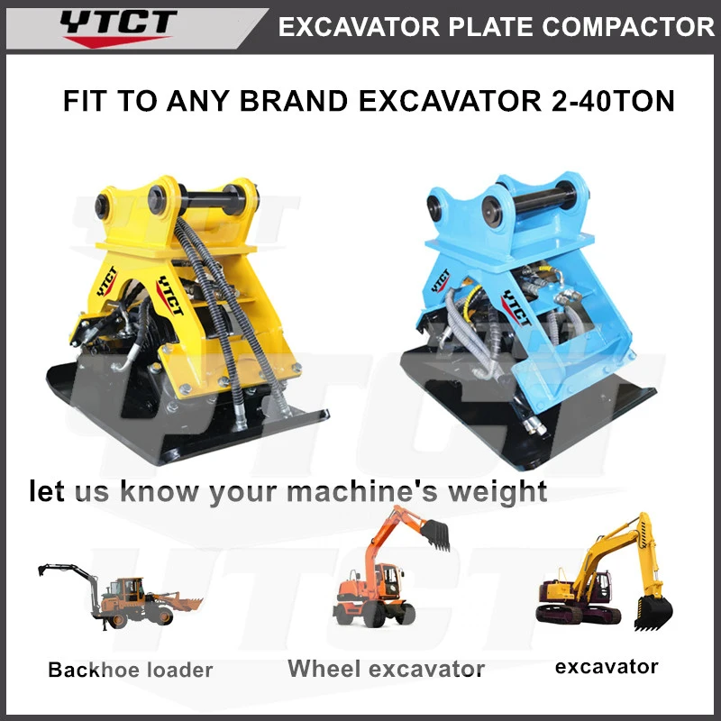 Mini Road Compactor Ytct Hydraulic Soil Vibrating Mini Excavator Compactor