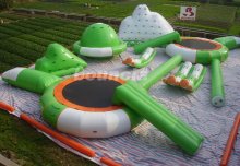 Inflatable Water Park Wp24 With White And Green Combination