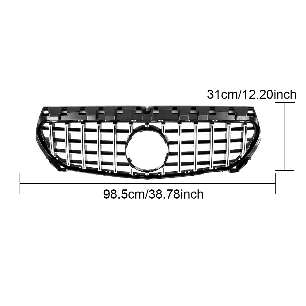 Chrom W117 GT Front Grill for Mercedes Benz W117 CLA250 CLA-Class 2014-2016