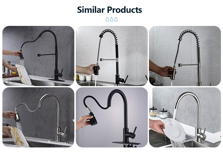 2022 Modern matte black pull out kitchen faucet stainless steel kitchen sink mixer taps