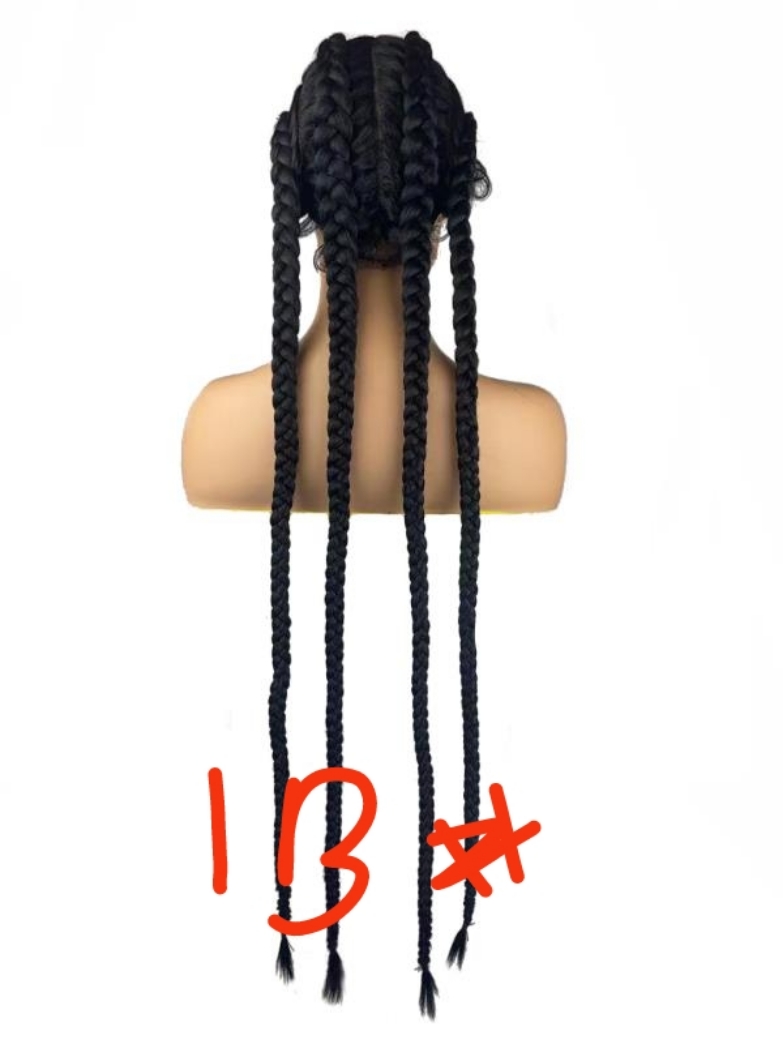 African Glueless Box Braids Wig Women Tresse Cornrow Baby Hair Remy Lace Braided Wig