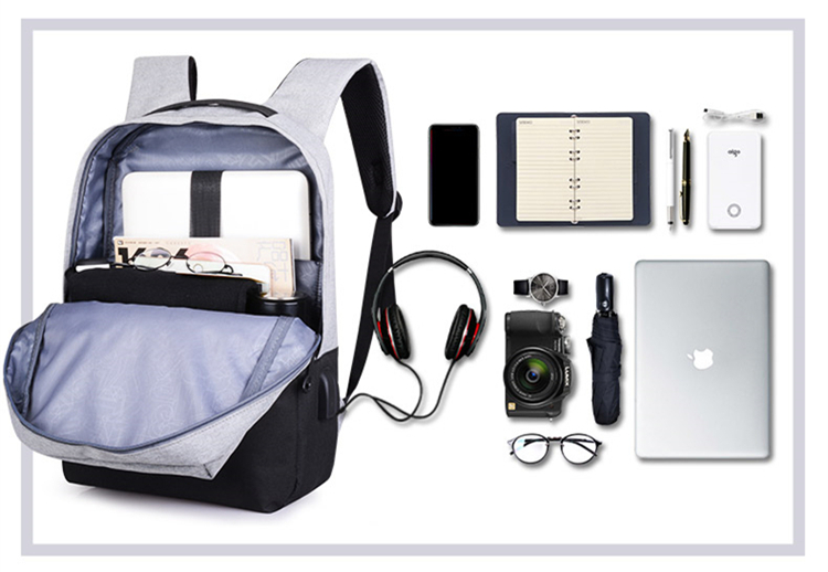 Multifunction USB Charging Men College Books Bags 15.6 Inch Laptop Backpack For Travel