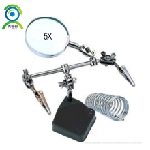 Adjustable Metal Glass Lens Magnifier with Chrome Stand