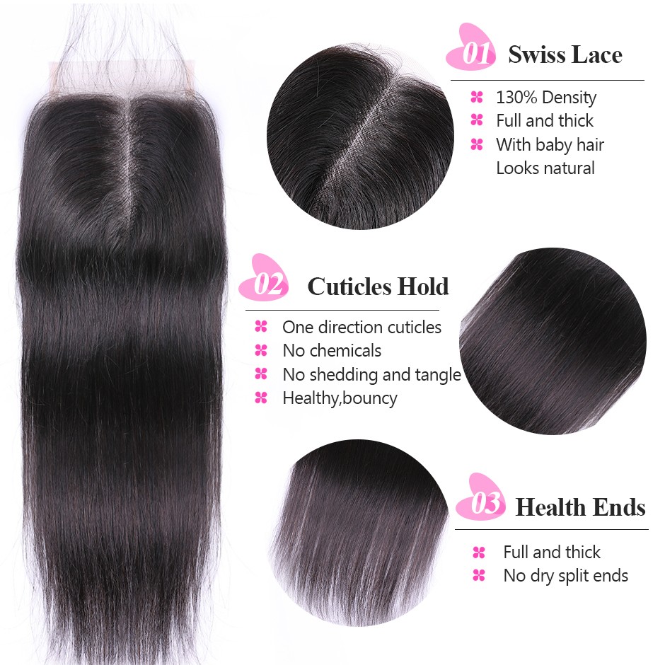 Wholesale Cheap Price Natural Color 4x4 swiss Virgin Brazilian Remy Hair Lace Closure