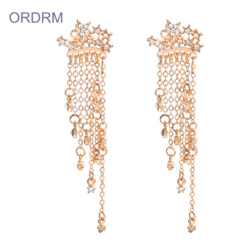 New Trendy Small Star Tassel Drop Earrings