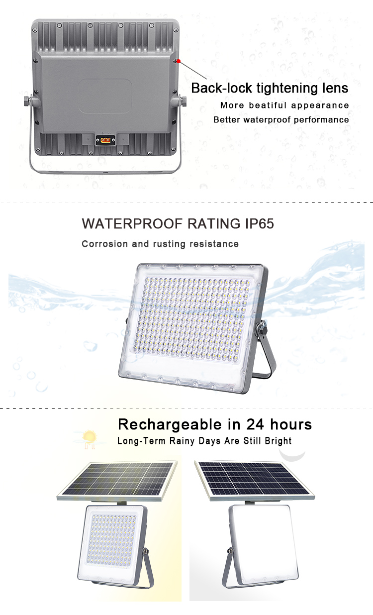 KCD Remote Control Aluminum Housing IP66 Waterproof Floodlight 50 watt 100 watt 150 watt 200 watt Solar Flood Light