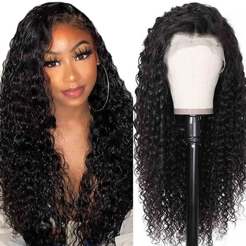 SPARK Water Wave 4x4 Lace Front Wigs Human Hair Pre Plucked 150% Density Brazilian Wet and Wavy Virgin Human Hair Wigs