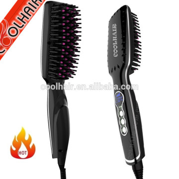 Wholesale electric hair straightening comb straightening brush hair straightener brush lcd