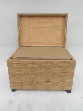 Paper rope storage basket with lining