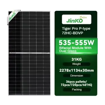 JKM550M-72HL4-BDVP: 535W to 555W Jinko Tiger Pro N-Type Solar Panel