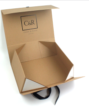 Bio-Degradable Fancy kraft paper foldable box with ribbon