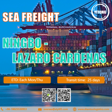 Freight international de la mer de Ningbo à Lazaro Cardenas